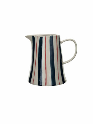 Striped Stoneware Pitcher