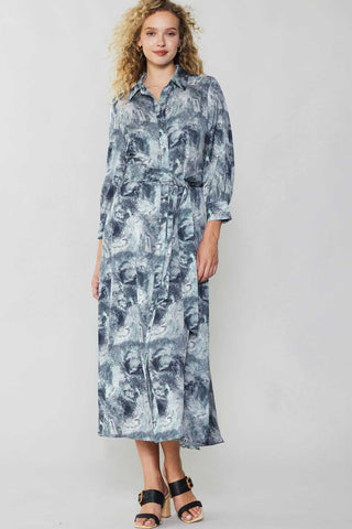 Swirl My Way Button Midi Dress