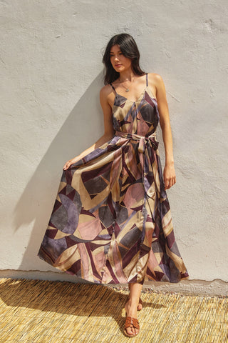 Umber Mosaic Maxi Dress