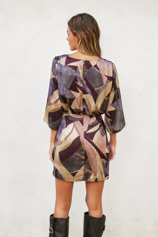 Umber Mosaic Mini Dress