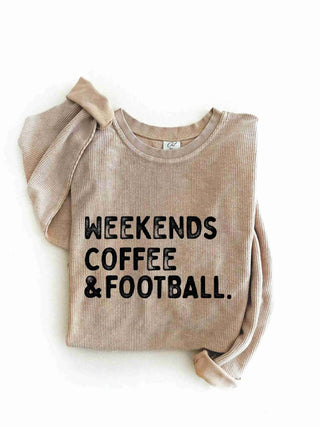 Weekend, Coffee, Football Pullover