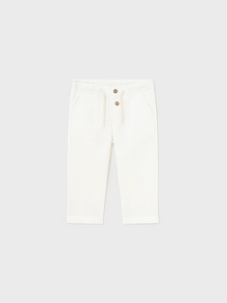 White Linen Relaxed Pants