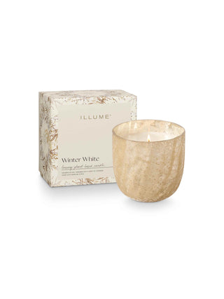 Winter White Small Box Crackle Candle