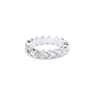 Zig Zag Ring - Silver/Crystal