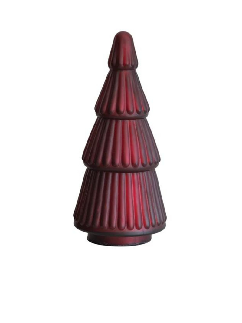 Red Embossed Glass Tree