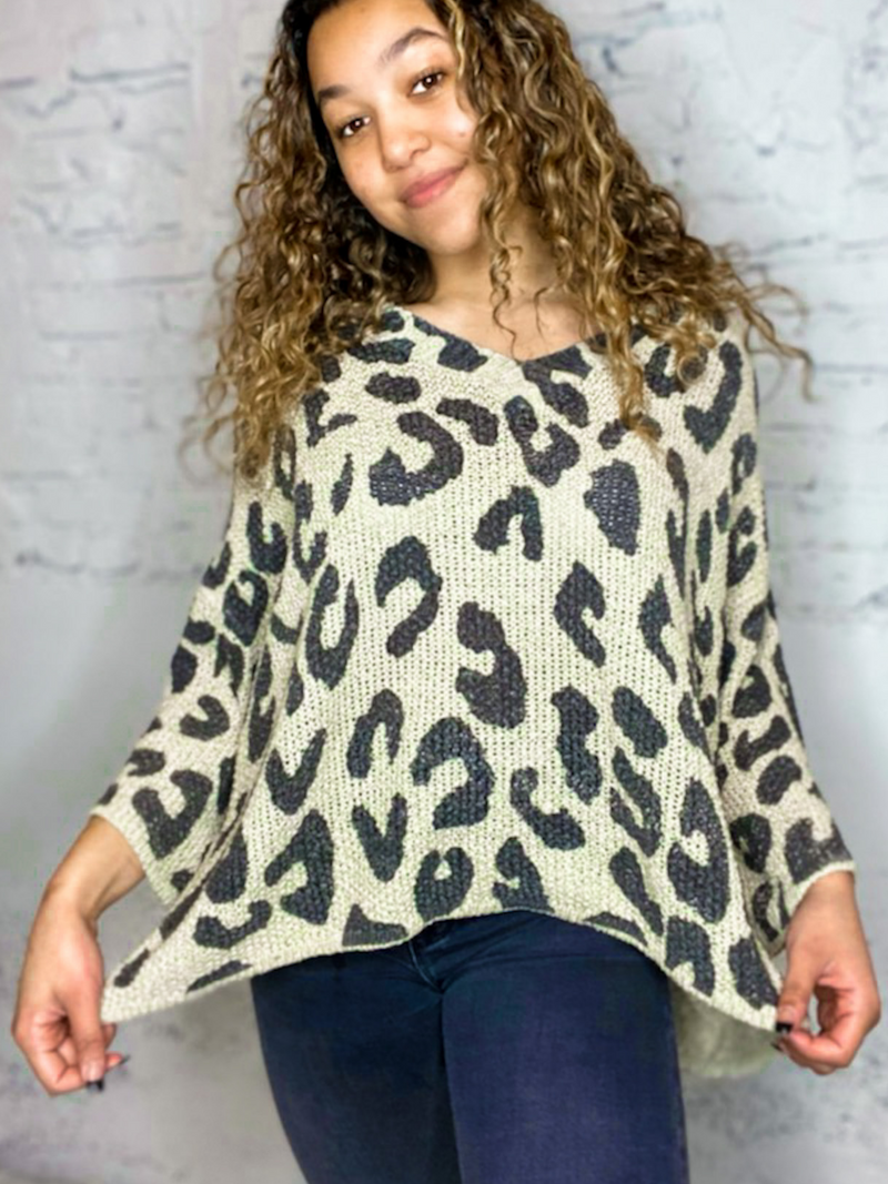 Scarlett Leopard Tan Sweater