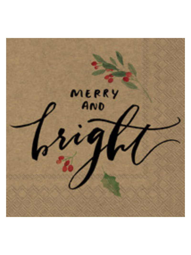 Merry and Bright Cocktail Napkins
