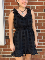 Pom Pom Party Black Dress
