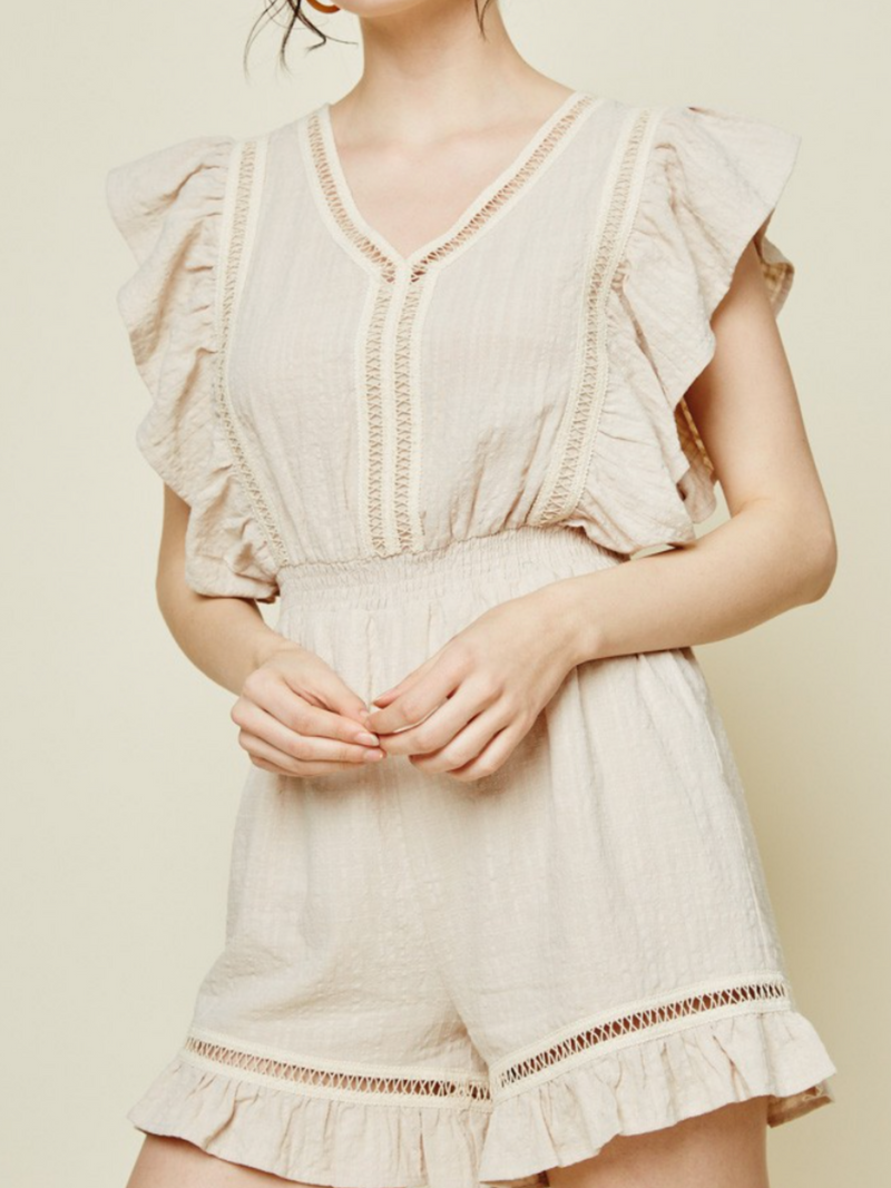 Short and Sweet Taupe Romper
