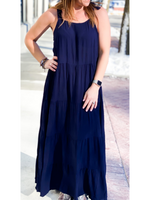 Mimi Navy Tiered Maxi Dress